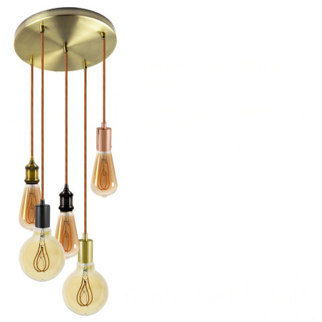 Suspension multiple rosace XXL 5 lampes
