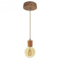 Suspension prestige porte-douille cylindrique et rosace bois chêne blanc - finitions métal au choix Suspension prestige porte-douille cylindrique et rosace bois chêne blanc - finitions métal au choix