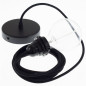 Suspension simple 1 sortie pour abat-jour - câble textile noir Suspension simple 1 sortie pour abat-jour - câble textile noir