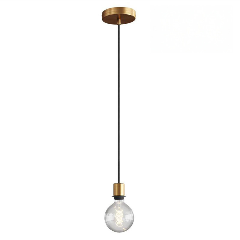 Suspension simple porte-douille et rosace bronze satiné - dispositif à bague pour montage abat-jour de votre choix