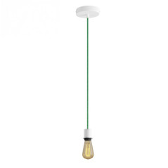 Suspension simple porte-douille et rosace métal blanc - Dispositif à bague pour montage abat-jour de votre choix