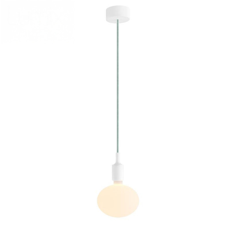 Suspension simple porte-douille et rosace silicone Blanc
