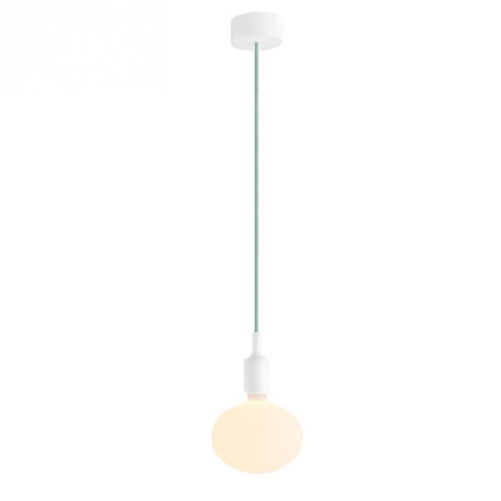 Suspension simple porte-douille et rosace silicone Blanc