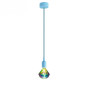 Suspension simple porte-douille et rosace silicone Bleu Clair