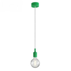 Suspension simple porte-douille et rosace silicone Vert
