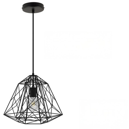 Suspension Sky Apollo grande cage en métal noir - douille E27
