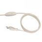 Cordon plastique fiche deux poles et interrupteur 1,5 m blanc
