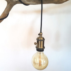 Lampe à suspendre douille vintage Bronze satiné à interrupteur rotatif intégré