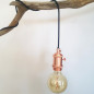 Lampe à suspendre douille vintage Cuivre à interrupteur rotatif intégré Lampe à suspendre douille vintage Cuivre à interrupteur rotatif intégré
