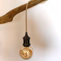Lampe baladeuse câble lin et douille vintage perle noire avec bague pour abat-jour Lampe baladeuse câble lin et douille vintage perle noire avec bague pour abat-jour
