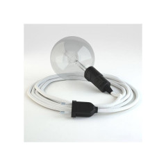 Lampe baladeuse douille E27 lisse noire avec interrupteur