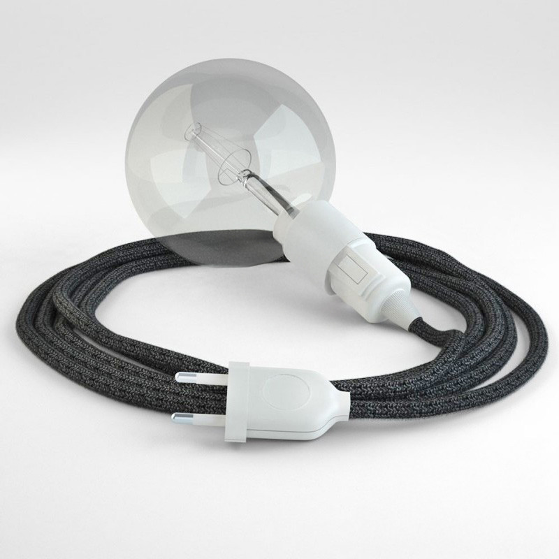 Lampe baladeuse câble textile LIN ANTHRACITE, douille thermoplastique avec interrupteur intégré Lampe baladeuse câble textile LIN ANTHRACITE, douille thermoplastique avec interrupteur intégré