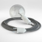 Lampe baladeuse câble textile LIN NEUTRE, douille thermoplastique avec interrupteur intégré