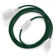 Lampe baladeuse câble textile souple Vert foncé effet soie