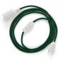 Lampe baladeuse câble textile souple Vert foncé effet soie
