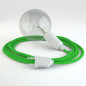 Lampe baladeuse câble textile VERT LIME, douille thermoplastique avec interrupteur intégré Lampe baladeuse câble textile VERT LIME, douille thermoplastique avec interrupteur intégré