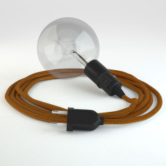 Lampe baladeuse E27 câble textile WHISKEY, douille bakélite avec interrupteur intégré