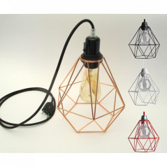 Lampe baladeuse cage métal couleur au choix