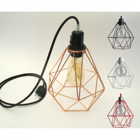 Lampe baladeuse cage métal couleur au choix