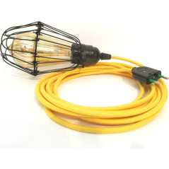 Lampe baladeuse E27 (à vis) avec câble jaune textile