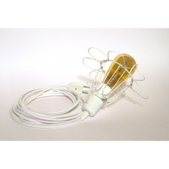 Lampe baladeuse E27 avec interrupteur à personnaliser - câble textile, douille bakélite et cage acier