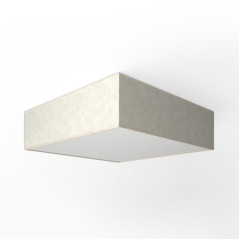 Plafonnier carré tissus 50 x 50 cm toile translucide Couleur Pergamena Bianca