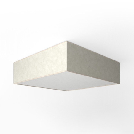 Plafonnier carré tissus 50 x 50 cm toile translucide Couleur Pergamena Bianca