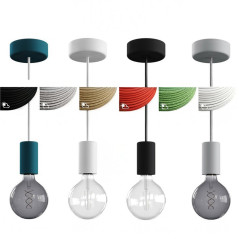 Lampe en suspension pour l'extérieur - Luminaire sur-mesure étanche IP65 - Porte-Douille lisse en silicone