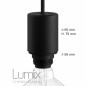 Lampe en suspension pour l'extérieur - Luminaire sur-mesure étanche IP65 - Porte-Douille silicone noire à bague Lampe en suspension pour l'extérieur - Luminaire sur-mesure étanche IP65 - Porte-Douille silicone noire à bague