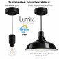Lampe en suspension pour l'extérieur - Luminaire sur-mesure étanche IP65 - Porte-Douille silicone noire à bague Lampe en suspension pour l'extérieur - Luminaire sur-mesure étanche IP65 - Porte-Douille silicone noire à bague