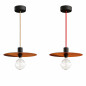 Suspension disque aluminium effet cuivre brossé pour l'extérieur couvert ou non couvert en IP65 Suspension disque aluminium effet cuivre brossé pour l'extérieur couvert ou non couvert en IP65
