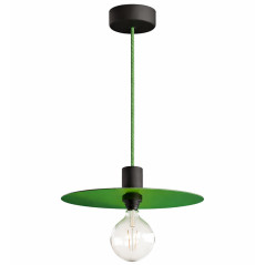 Suspension disque aluminium vert feuille  pour l'extérieur couvert ou non couvert en IP65