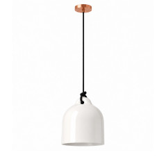 Suspension céramique blanche forme cloche Ø 25 cm