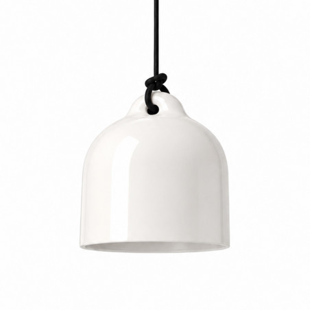 Suspension céramique blanche forme cloche Ø 25 cm
