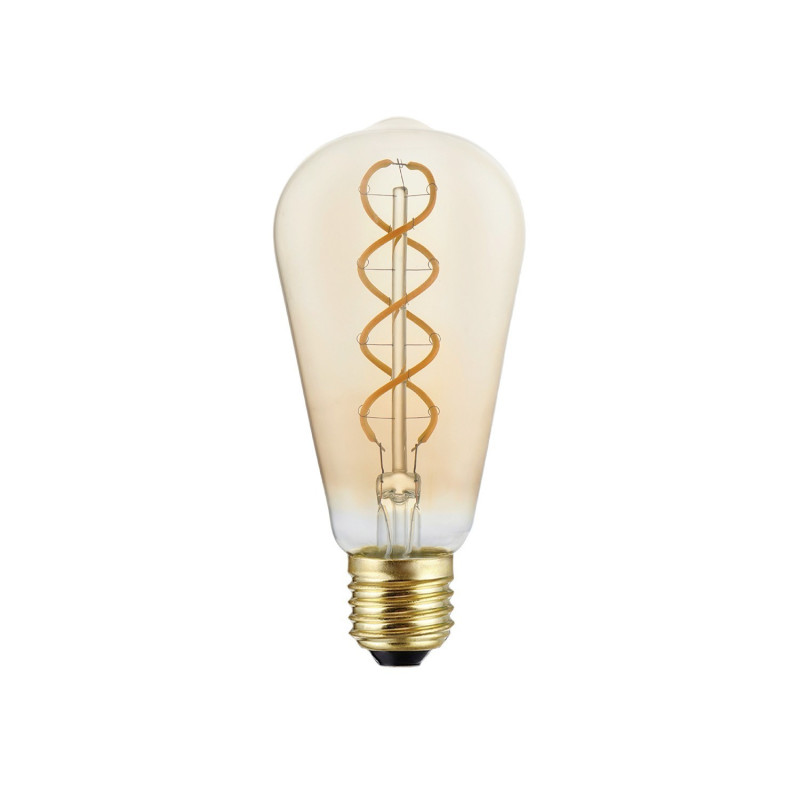 Ampoule LED Dorée Ligne 5V Filament à spirale Edison ST64 1,3W 80Lm E27 2500K Dimmable - B01 Ampoule LED Dorée Ligne 5V Filament à spirale Edison ST64 1,3W 80Lm E27 2500K Dimmable - B01