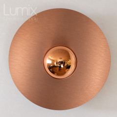 Applique HELIOS murale ou en plafonnier disque composite aluminium 3mm brossé or 30 cm ou 22 cm