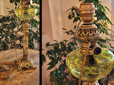 Restauration et électrification d’une très ancienne lampe à pétrole